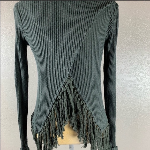 Anthropologie eri ali Tassel Olive Green Sweater New with Tags Women’s  X-Small - Picture 8 of 9
